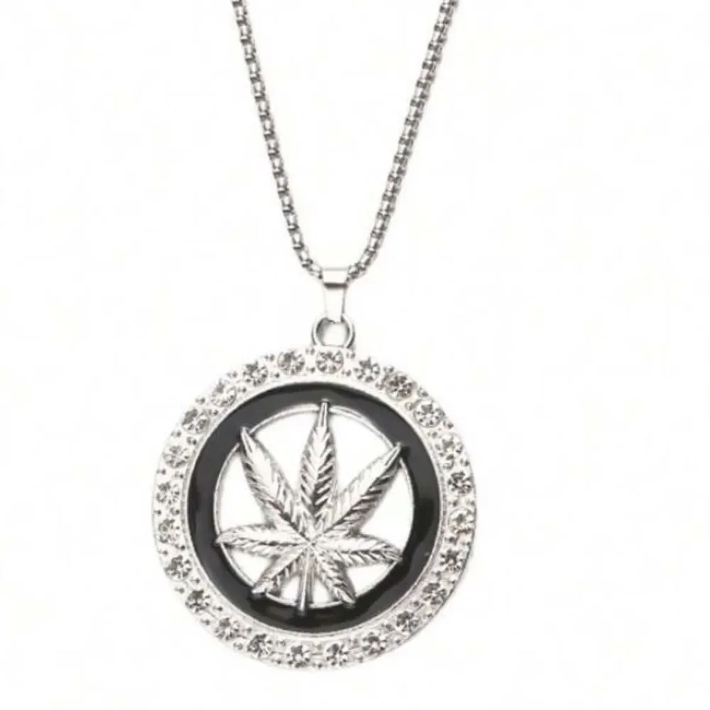 3for$20 1pc Unique Rhinestone Leaf Pendant Necklace
